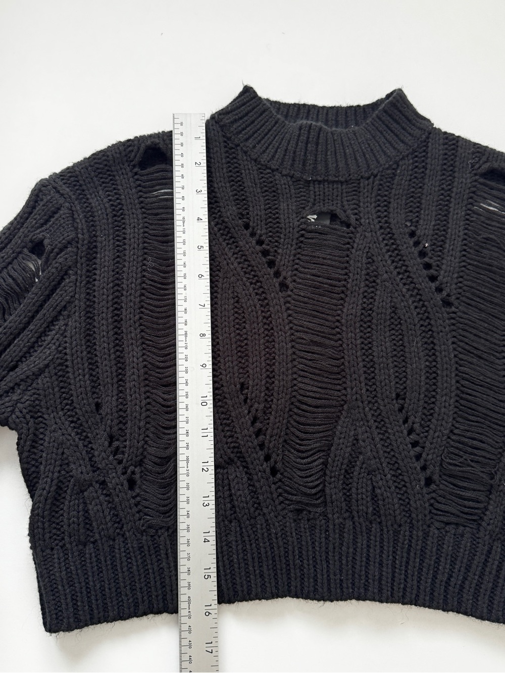 Killstar Ghastmark Disturbia Nemesis Sweater Distressed Cropped Cable Knit Sz M - Picture 9 of 16